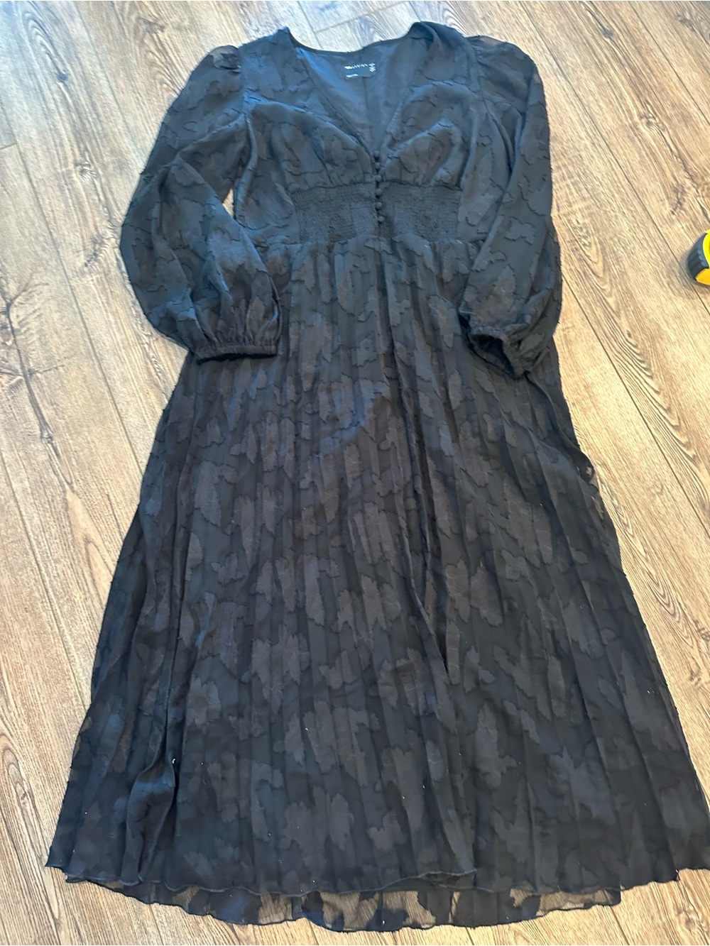 ASOS Curve Long Pleated Floral Dress Size 12